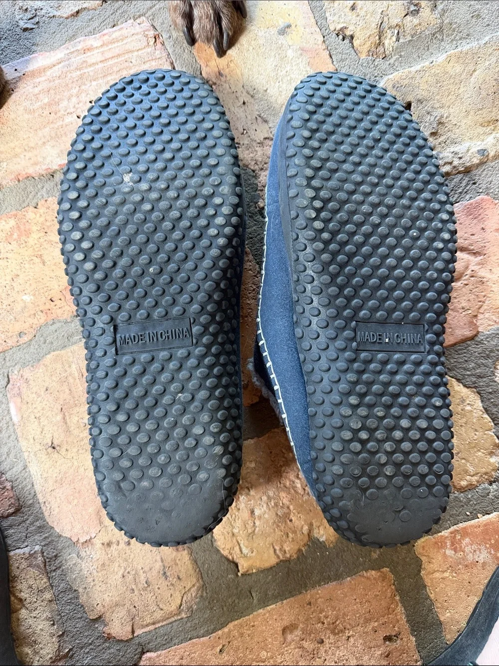 Men's Grey Fleece-Lined Slip-On Mocs